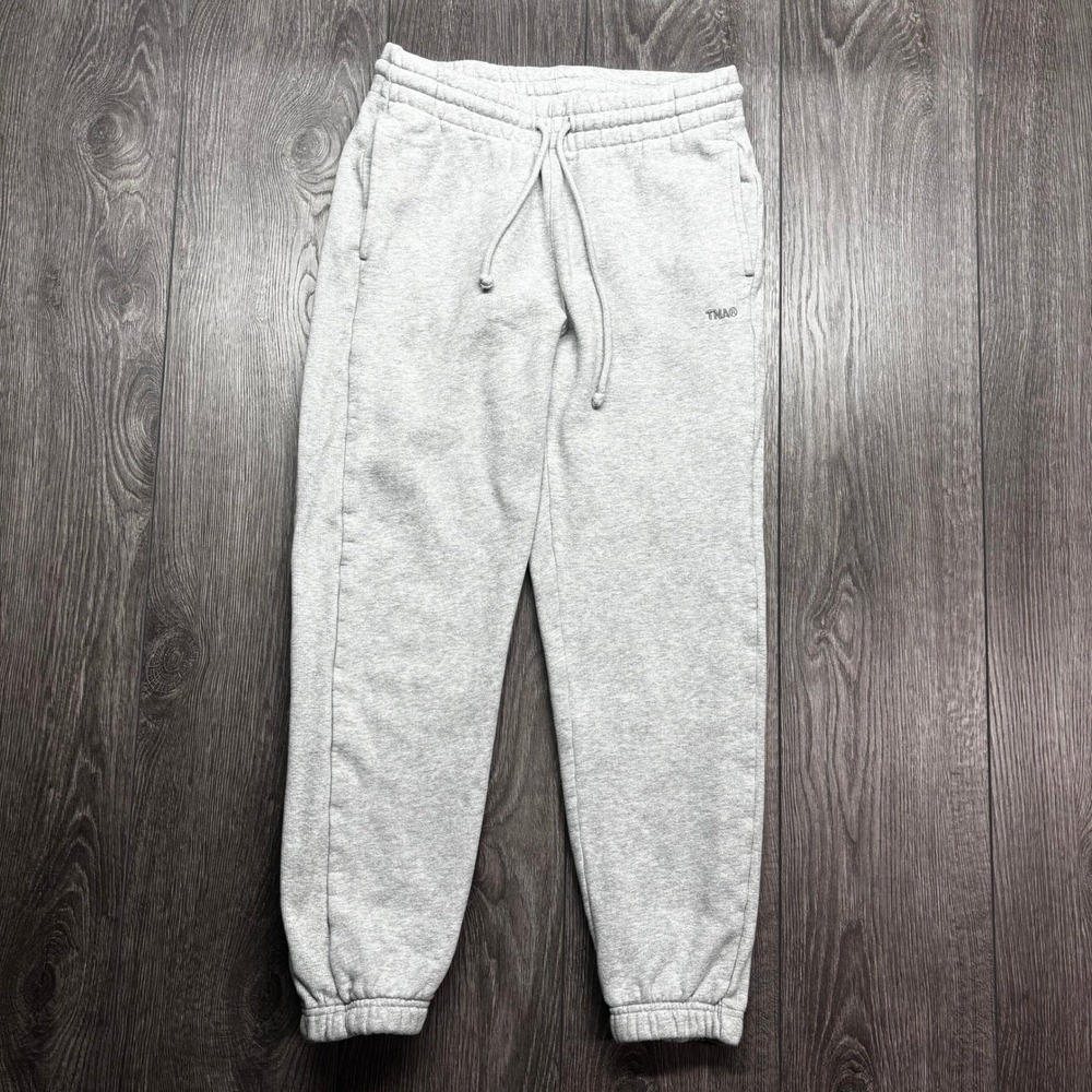 TNA Aritzia Small Cozy Fleece Boyfriend Fit Sweatpants Heather Grey Joggers